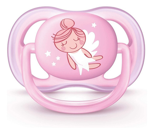 Chupón Ultra Air Avent 0-6m 1pz Decorado Rosa