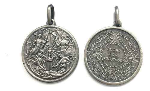 Medalla 4 Cuatro Arcangeles Plata 925 Gde 30 Mm Kendra Joyas