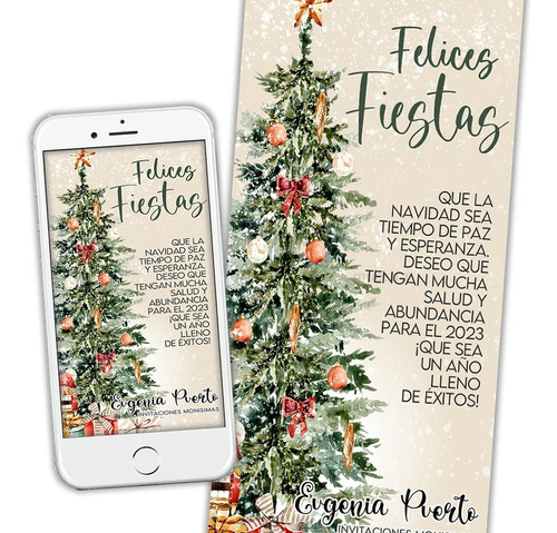 Invitacion Navidad, Posada, Postal Navideña, Arbol Digital