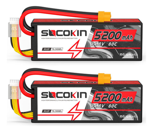 Batería Lipo 14.8v 4s 5200mah 80c Con Estuche Rígido