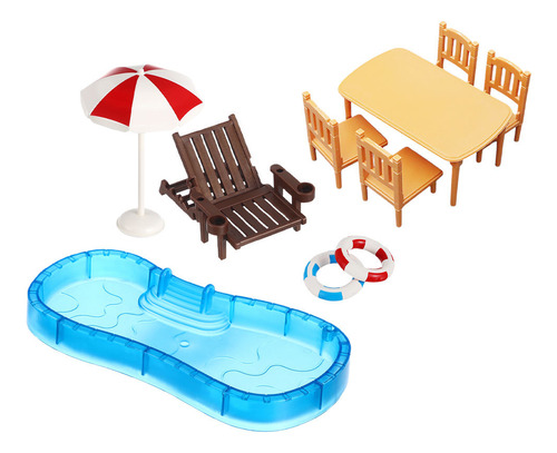 2 Juegos De Casas De Muñecas En Miniatura Para Piscina Y Pla