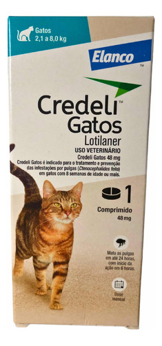 Credeli Antipulgas Gatos 2,1kg A 8kg - 1 Comprimido