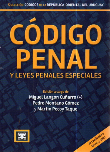 Codigo Penal Y Leyes Penales Especiales Miguel Langon 