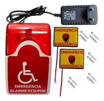 Comprar Alarme Audiovisual Para Banheiro Pne Pcd Com Fio 2 Botões Cor Vermelho