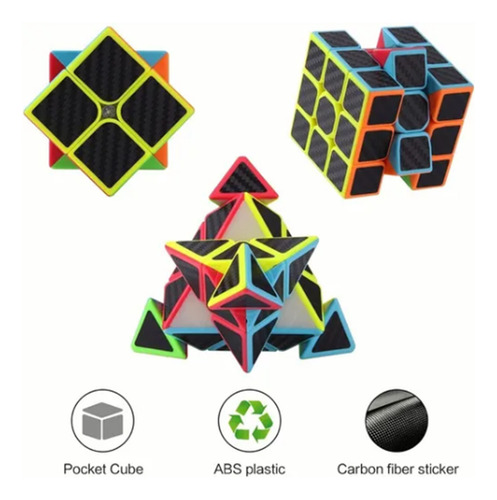 Paquete 4 Cubos Moyu Megaminx Pyraminx Skewb 2x2 3x3