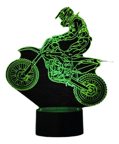 Lámpara De Motocross Ilusión 3d De 7 Colores 