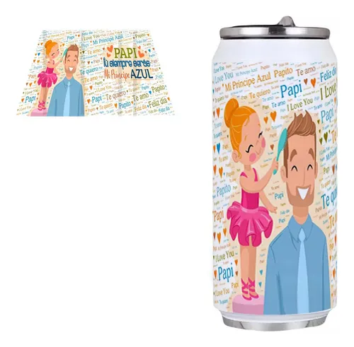 Termo Lata, Frase Papi Mi Principe Azul, 500ml Papá