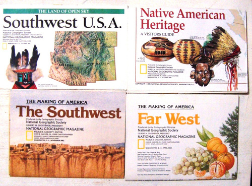 Mapa Nat Geo 4 Southwest Far West Indios Oeste Lejano Cowboy
