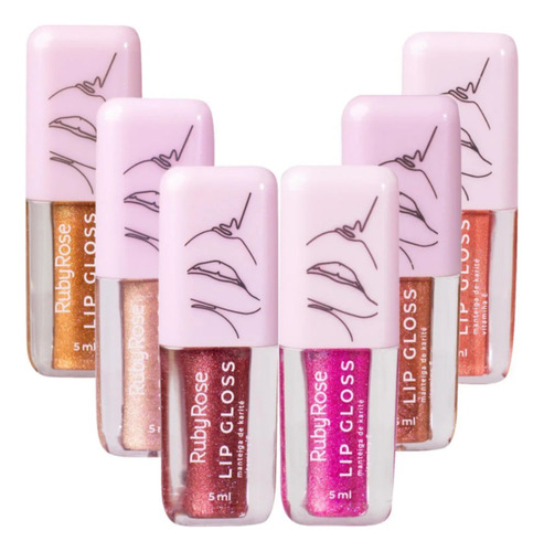 Lip Gloss Glitter Ruby Rose Gloss Labial Atacado Kit