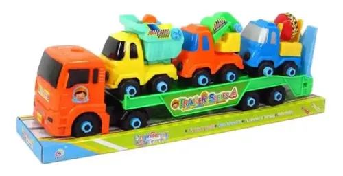 Camion Construccion Remolque Juguete Con 3 Autos