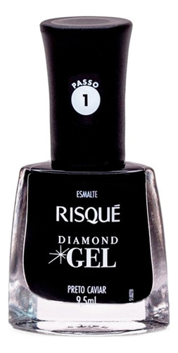 Esmalte Risqué Diamond Gel Preto Caviar 9,5ml