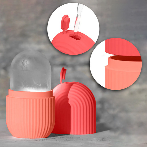 Rodillo De Silicón Para Masaje Facial Con Hielo Diler Reutilizable Y Suave Ideal Para Cerrar Poros Reducir Inflamación Y Refrescar La Piel Uso Diario En Rutina De Skincare Color Rosa