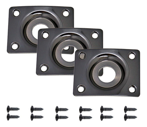 Licencia De Conector Rectangular Para Guitarra Negro