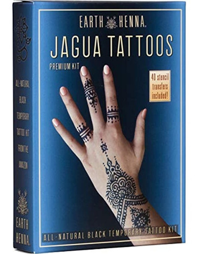 Kit De Tatuaje Temporal Jagua Orgánico, Color Negro Y Pintur