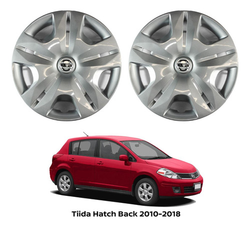 2 Tapones Rueda 15'' Tiida Hb 2010-2018 Nissan