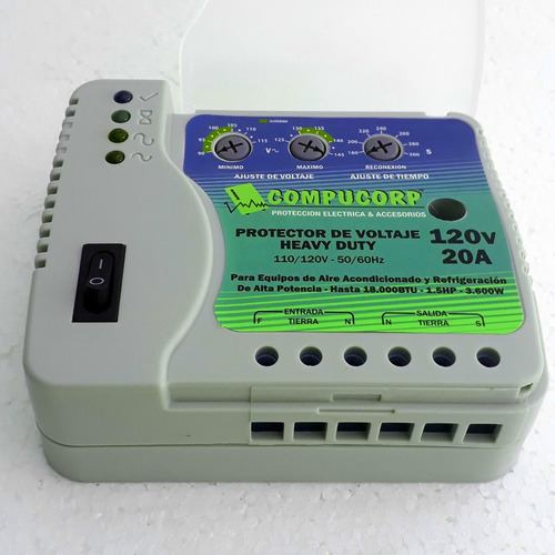 Protector Voltaje A/a-refrig.motores Bombas Cable-toma 110v