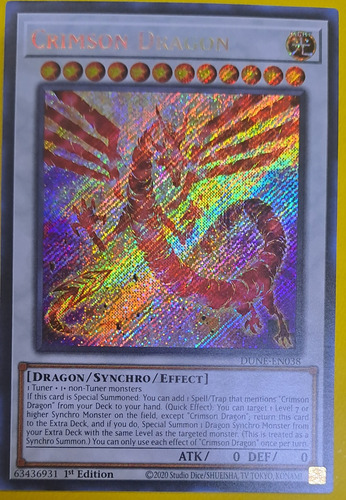 Crimson Dragon Yugioh! Duelist Nexus Secreto Ingles 