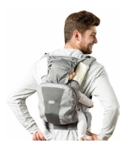 Mochila Porta Bebé Capucha Bolso Priori Color Gris