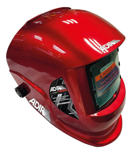 Careta Electrónica Soldar Automática Adir 11704 Color Rojo