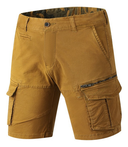 Pantalones Cortos Con Bolsillos De Algodón Tipo Cargo Para H