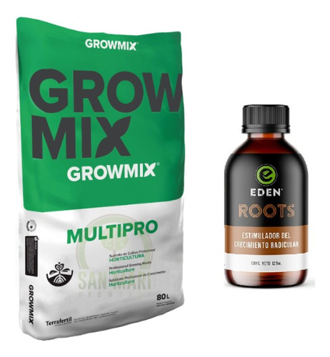  Grow Mix Multipro 80 Lt  Eden Roots 500 Ml.