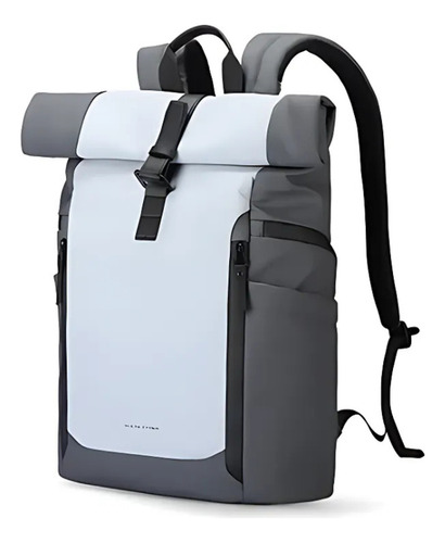 Mochila Bolsa Premium Impermeavel Expansível Notebook 17,3 Modelo Eclipse Commuter Mark Ryden - Cor Cinza/azul Liso