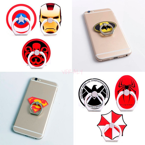 Soporte Anillo Sujetador Celular Superheroes Smartphone Full