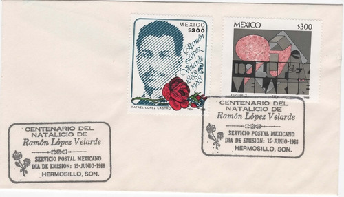 México Sobre Primer Día , Ramón López Velarde 1988