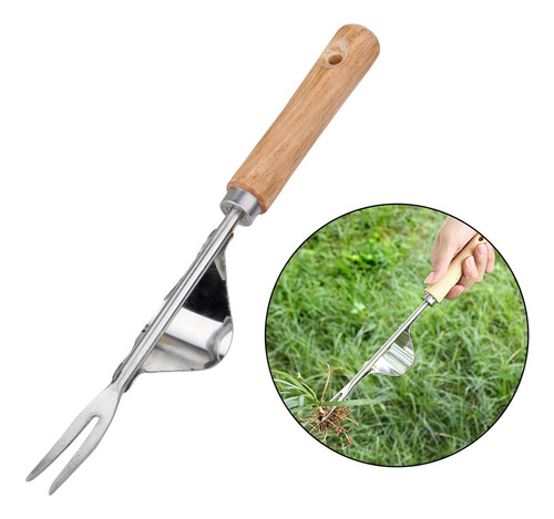 Extractor De Malezas Portátil Con Mango De Madera Para