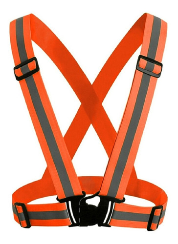 Chaleco Cinta Elastica Regulable De Seguridad Naranja Reflec