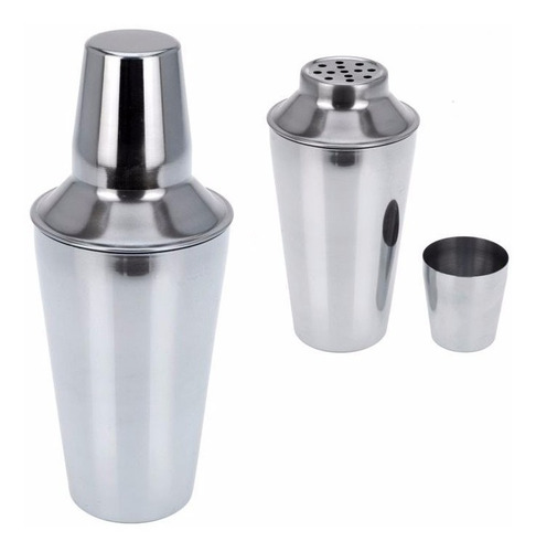 Coctelera Con Filtro De Acero Inoxidable 700ml Profesional Color Gris