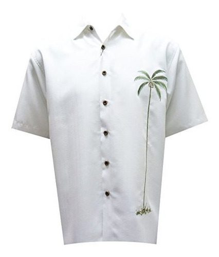 Camisas Tejidas  Manga Corta Hawaiian Casual Bordado Bambú 