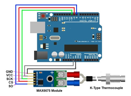 Infostyle sensor max6675 temperatura termocupla 800°c comp. Arduino