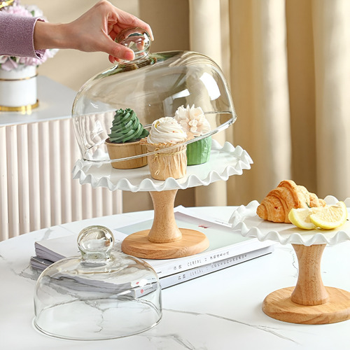 Porta Tortas Base Para Cupcakes Base Para Torta C/tapa 21cm Base De Torta Porta Cupcake Base Para Tortas Madera Circular Transportador De Tortas Alzadores Candy Bar Base Para Cupcakes Pasteleriuscl