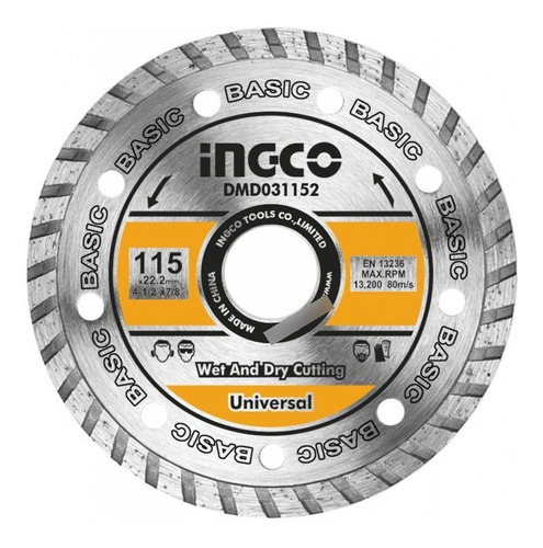 Ingco Disco De Corte Diamantado Turbo 4  1/2