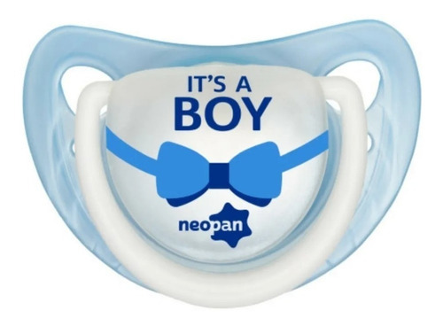 Chupeta Neopan  Tamanho 1 It's A Boy Model 4876 Cor Azul-celeste " It's a Boy - É um Menino" Período de idade 0-6 meses