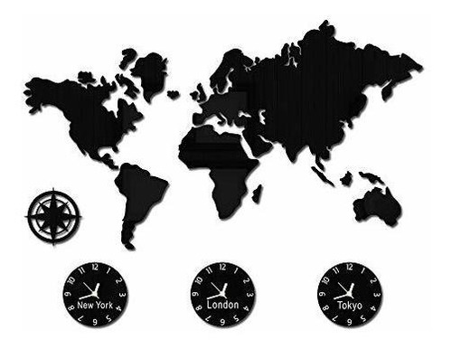 Reloj De Pared - The Geeky Days World Map Large Wall Clock N