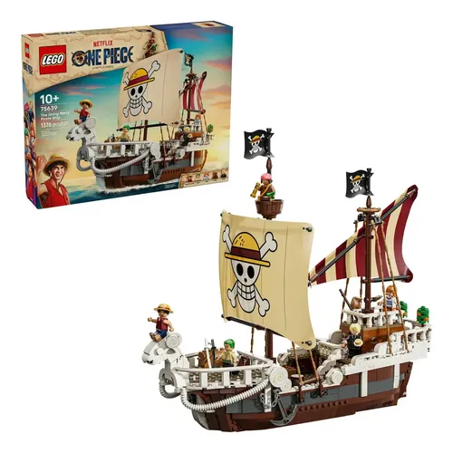 LEGO One Piece Barco Pirata Going Merry 75639; incluye minifiguras de Monkey D. Luffy, Zoro, Nami, Usopp y Sanji; regalo para niños y niñas; 10+