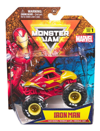 Vehículo Monster Jam Marvel 1:64 De Iron Man