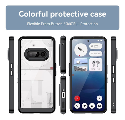 2x Mica Funda Para Nothing Phone 3a Case Cristal Templado