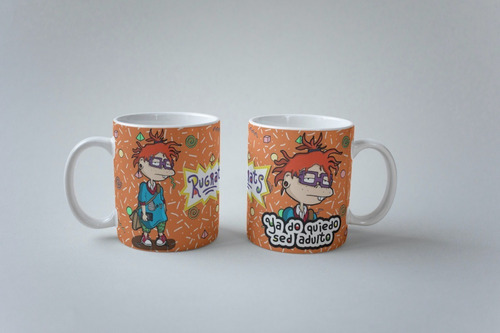 Taza Blanca Sublimada 11 Oz Rugrats Carlitos F487 Blanco