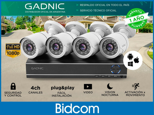 Imagen 2 de 10 de Kit De Camaras De Seguridad Dvr 4 Ip P2p Vision Nocturna Hd