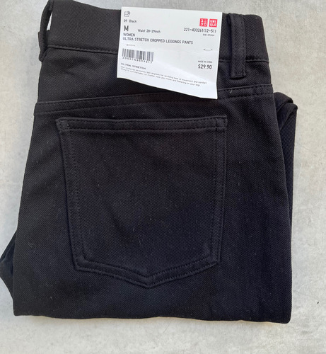 Uniqlo Japon Legging Jean Negro Medium Crop Envio Gratis