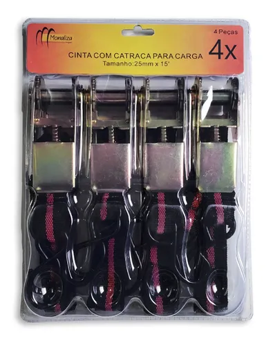 comprar Jogo Com 4 Fitas Cintas Para Prender Carga Com Catraca Cu002F Nf