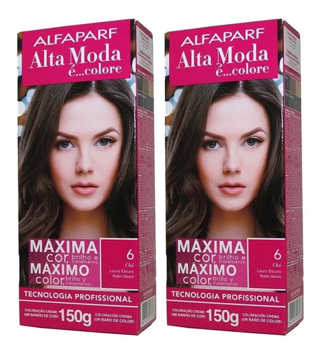 Imagem 1 de 3 de Kit Com 2 Tintas Alta Moda Louro Escuro 6 Alfaparf
