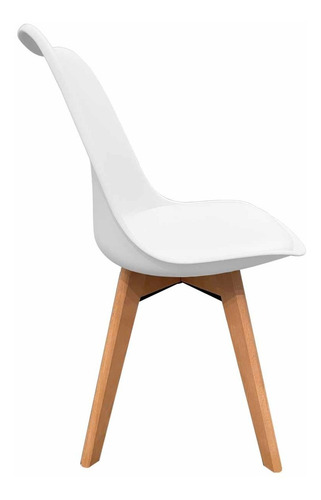 Imagen 5 de 7 de Silla Tulip Comedor/escritorio Refuerzo Metal Blanca X4