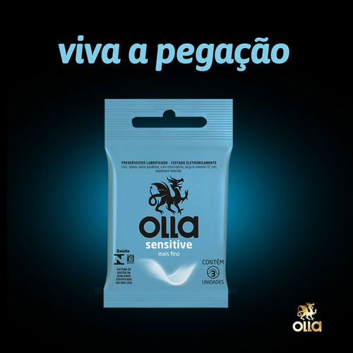 Imagem 2 de 5 de Kit 10x3 Preservativos Olla Sensitive 30 Camisinhas