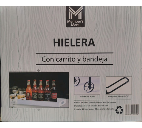 Hielera Con Carrito Y Bandeja Acero Inoxidable