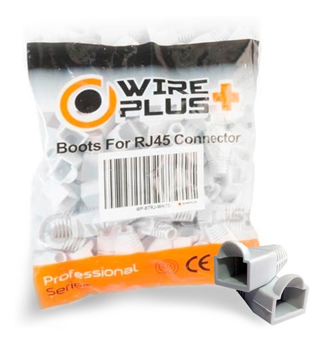 Imagen 1 de 3 de Bolsa 100 Botas Protectoras Conector Rj45 Cat5 Cat6 Blanca