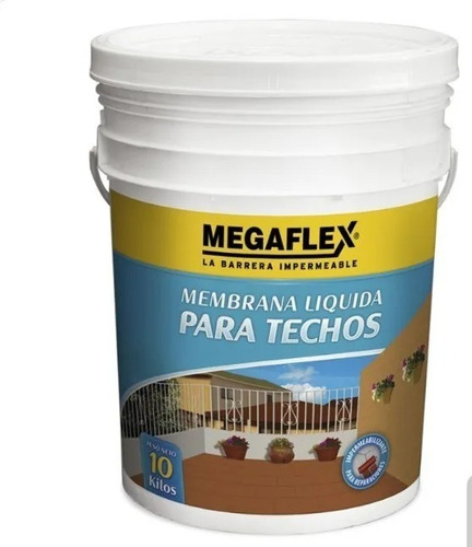 Membrana Liquida Para Techo Megaflex X 10lts.+1rodillo Envio